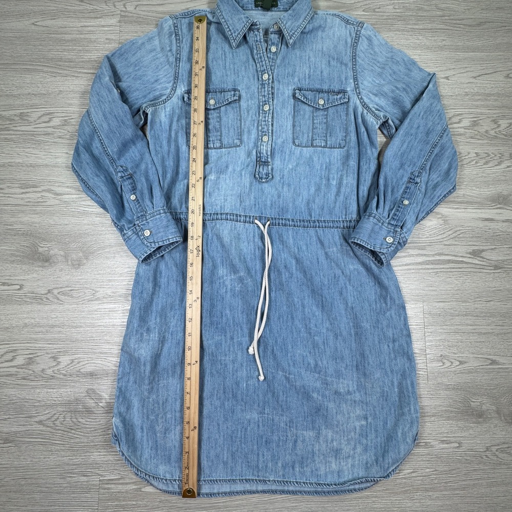 Lauren Ralph Lauren Womens Denim Shirtdress Blue Size 12 Drawstring Utility LRL - Picture 3 of 7